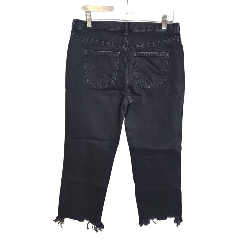 Free People We the Free Maddie Midrise Straight Distressed Jeans Washed Black 29 - Picture 7 of 10